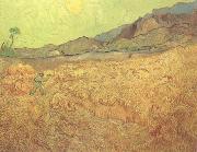 Vincent Van Gogh Wheat Fields with Reaper at Sunrise (nn04) USA oil painting artist